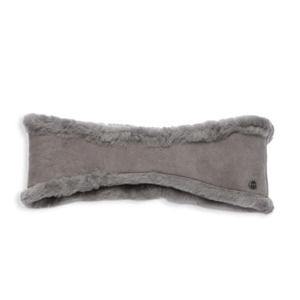 UGG WOMENS REVERSIBLE LEATHER AND SHEARLING HEADBAND GRAY